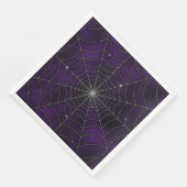 SPOOKY LILA SILVER HALLOWEEN SPIDER WEB SERVIETTE (Ecke)