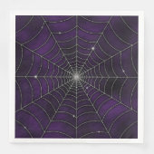 SPOOKY LILA SILVER HALLOWEEN SPIDER WEB SERVIETTE (Vorderseite)