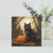 Spooky Little Black Cat Karte (Stehend Vorderseite)