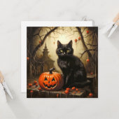 Spooky Little Black Cat Karte (Vorderseite/Rückseite Beispiel)