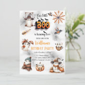 Spooky Little Boo macht den zweiten Geburtstag Einladung (Stehend Vorderseite)