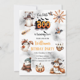 Spooky Little Boo macht den zweiten Geburtstag Einladung