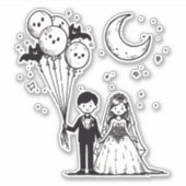 Spooky Little Couple Aufkleber (Vorderseite)