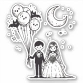 Spooky Little Couple Aufkleber (Vorderseite)