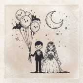 Spooky Little Couple Glasuntersetzer (Vorderseite)