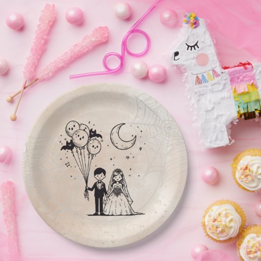 Spooky Little Couple Pappteller (Party)