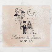 Spooky Little Couple Schaumweinetikett (Einzelnes Label)