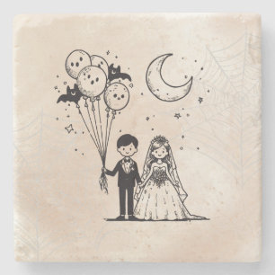 Spooky Little Couple Steinuntersetzer