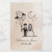 Spooky Little Couple Weinetikett (Einzelnes Label)
