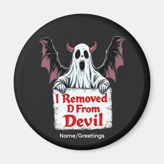 Spooky Little Devil Ghost Cute Halloween Aesthetic Magnet (Vorne)