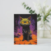 Spooky Little Halloween Cat Postkarte (Stehend Vorderseite)