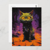 Spooky Little Halloween Cat Postkarte (Vorne/Hinten)