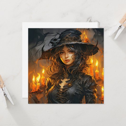 Spooky Little Ms. Witch Karte (Vorderseite/Rückseite Beispiel)