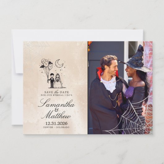 Spooky Little Save the Date Card (Vorderseite)