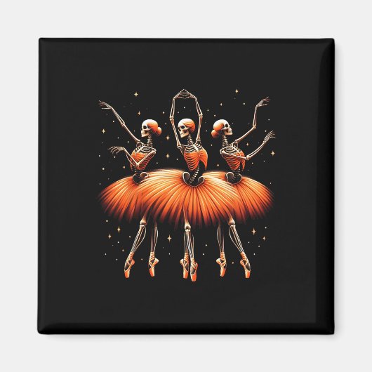 Spooky Llerina Skeleton Dance Funny Halloween Llet Magnet (Vorne)