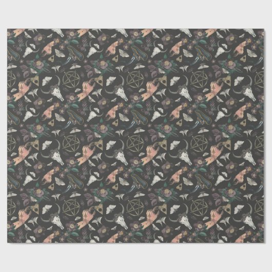Spooky Magical Hexenmuster Geschenkpapier (Flach)