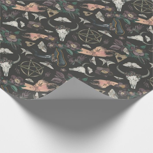Spooky Magical Hexenmuster Geschenkpapier (Ecke)