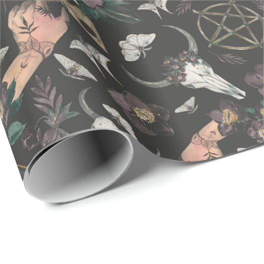Spooky Magical Hexenmuster Geschenkpapier (Rolleneckpunkt)