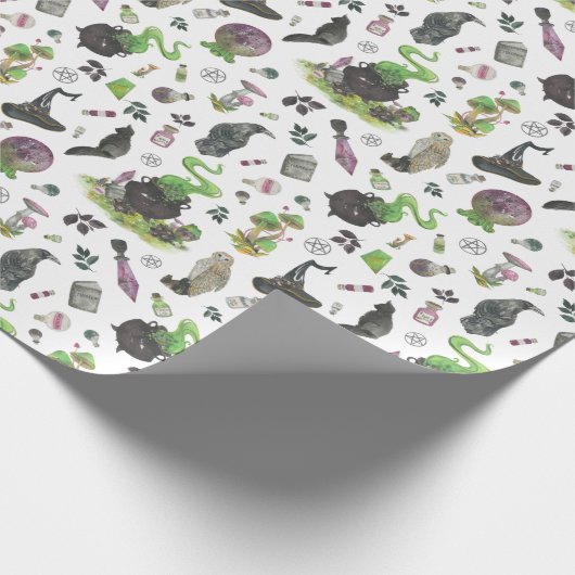 Spooky Magical Hexenmuster Geschenkpapier (Ecke)