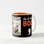 Spooky Mama Boo Orange Halloween Foto Zweifarbige Tasse (VorderseiteRechts)