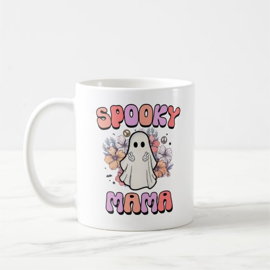 Spooky Mama Funny Halloween Ghost Kaffeetasse (Links)