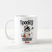 Spooky Mama Halloween - Niedlich Ghost, Cat & Pump Kaffeetasse (Links)