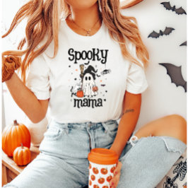 Spooky Mama Halloween - Niedlich Ghost, Cat & Pump T-Shirt