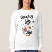 Spooky Mama Halloween - Niedlich Ghost & Cat Sweatshirt (Vorderseite)