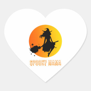 Spooky Mama Herz-Aufkleber