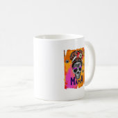 Spooky Mama - Messy Bun Skull Kaffeetasse (VorderseiteRechts)