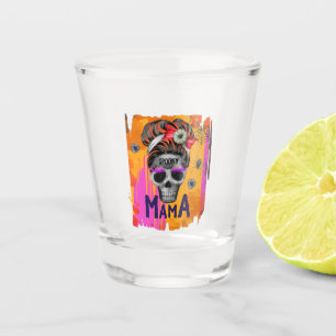 Spooky Mama - Messy Bun Skull Schnapsglas