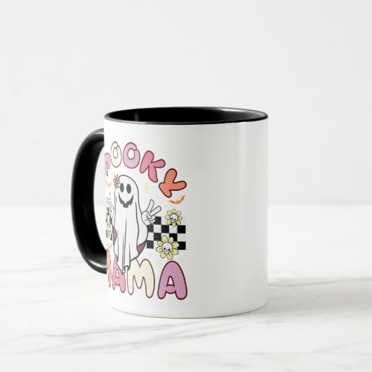 Spooky Mama Retro Halloween Tasse (Vorderseite Links)