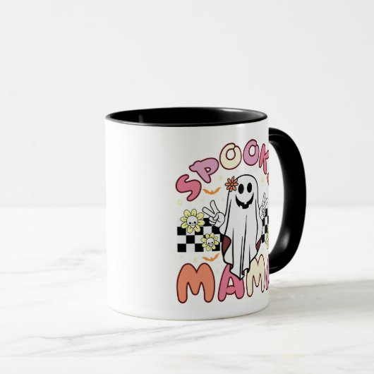Spooky Mama Retro Halloween Tasse (VorderseiteRechts)