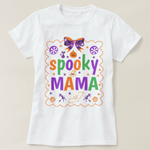 Spooky Mama Shirt, Matching Family Mama Mini T-Shirt