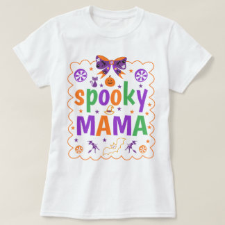 Spooky Mama Shirt, Matching Family Mama Mini T-Shirt