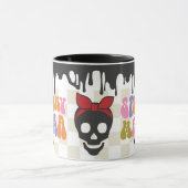 Spooky MAMA Skull mit rotem Bandana personalisiert Tasse (Zentrum)