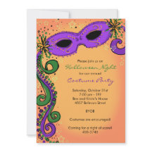 Spooky Mardi Gras Einladung zum Halloween-Party