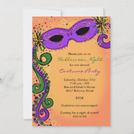 Spooky Mardi Gras Einladung zum Halloween-Party