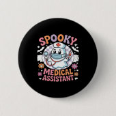 Spooky Medical Assistant Niedlich Halloween Essent Button (Vorderseite)