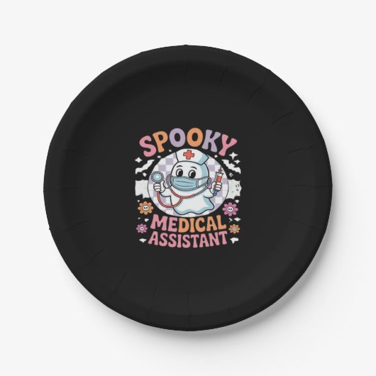 Spooky Medical Assistant Niedlich Halloween Essent Pappteller (Vorderseite)