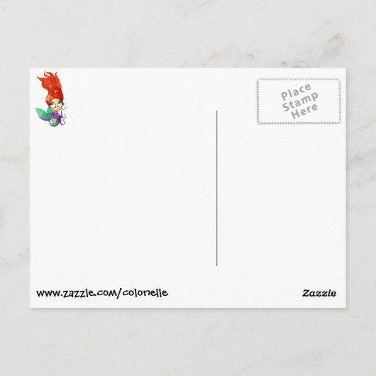 Spooky Meerjungfrau mit Oktopus Postkarte (Rückseite)