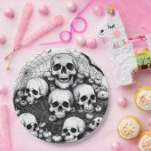 Spooky menschliche Schädel Spinnweben KobwebFleder Pappteller (Party)