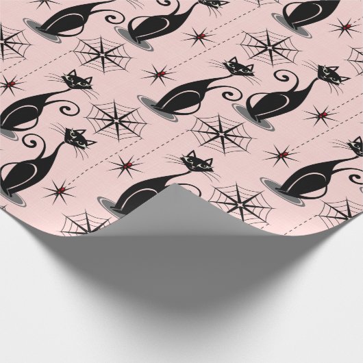 Spooky Meow Atomkatzen Geschenkpapier (Ecke)