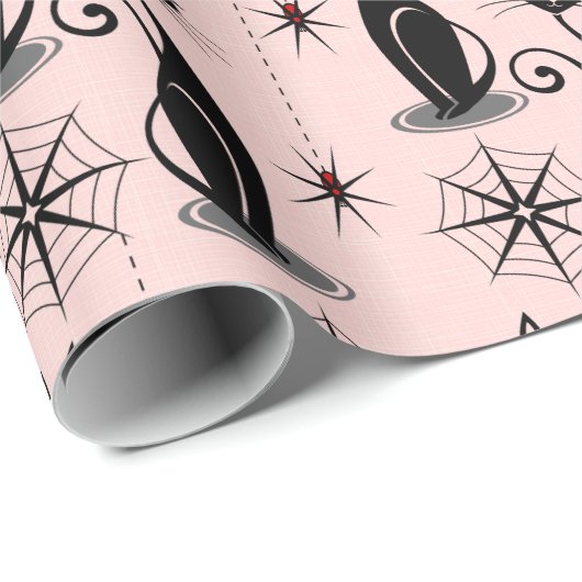Spooky Meow Atomkatzen Geschenkpapier (Rolleneckpunkt)