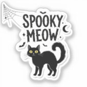 Spooky Meow - Halloween Cat Quote Vinyl Sticker (Vorderseite)