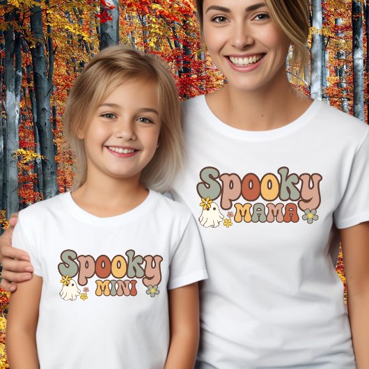 Spooky Mini Retro Halloween Mommy and Me Matching T-Shirt