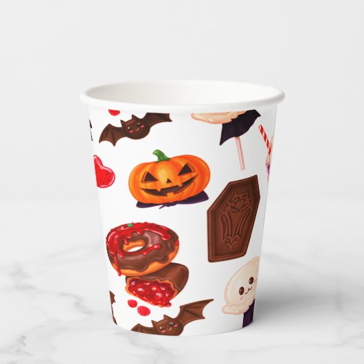 Spooky Minimal Dracula Candy zu Halloween Pappbecher (Rückseite)