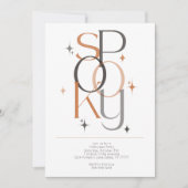 Spooky Minimal Retro Modernes ästhetisches Hallowe Einladung (Vorderseite)