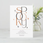 Spooky Minimal Retro Modernes ästhetisches Hallowe Einladung (Stehend Vorderseite)