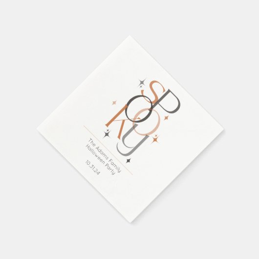 Spooky Minimal Retro Modernes ästhetisches Hallowe Serviette (Ecke)